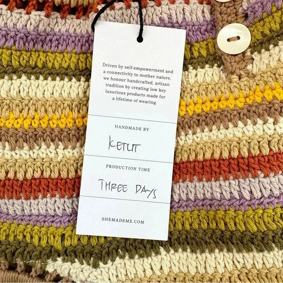 NWT Free People She Made Me Rahi Crochet High Waisted Bikini Swim Bottom Brown M - Picture 5 of 11